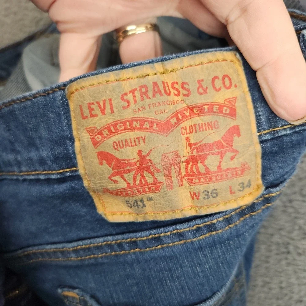 Levi's 541 Athletic Taper Jeans‎ Mens 36x34 Blue Mid Rise Stretch Denim Pants